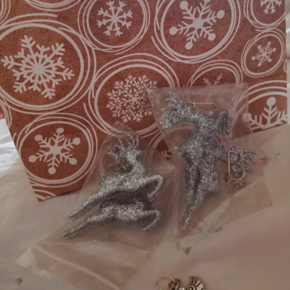 Glitter reindeer earrings